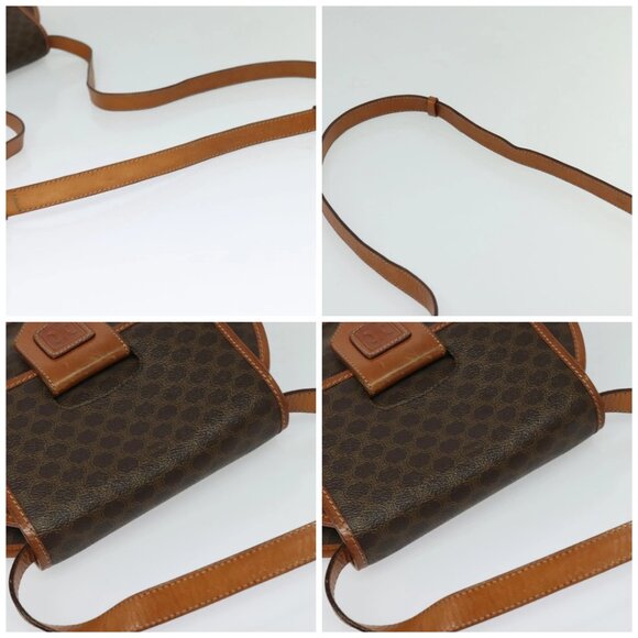 CELINE Macadam Canvas Shoulder Bag PVC Leather Brown Gold Auth 121435 - Picture 16 of 16